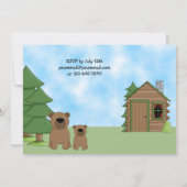 Schattigee Beren en Cabin Baby shower Kaart (Achterkant)