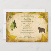 Schattigee Beren en Woodland Animals Baby shower U Kaart (Achterkant)