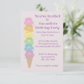 Schattigee Beren Ice Cream Cone Girls Verjaardagsf Kaart (Staand voorkant)