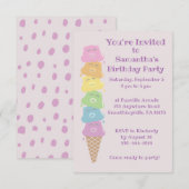 Schattigee Beren Ice Cream Cone Girls Verjaardagsf Kaart (Voorkant / Achterkant)