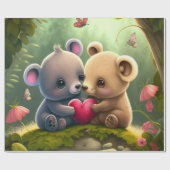 Schattigee beren in liefde Wrapping Paper Cadeaupapier (Vlak)