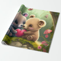 Schattigee beren in liefde Wrapping Paper