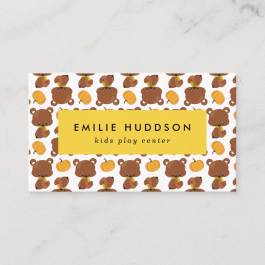 Schattigee Beren, Kinder Play Center, Activity Cen Visitekaartje (Voorkant)