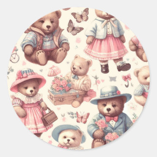 Schattigee  Beren Naadloos Ronde Sticker