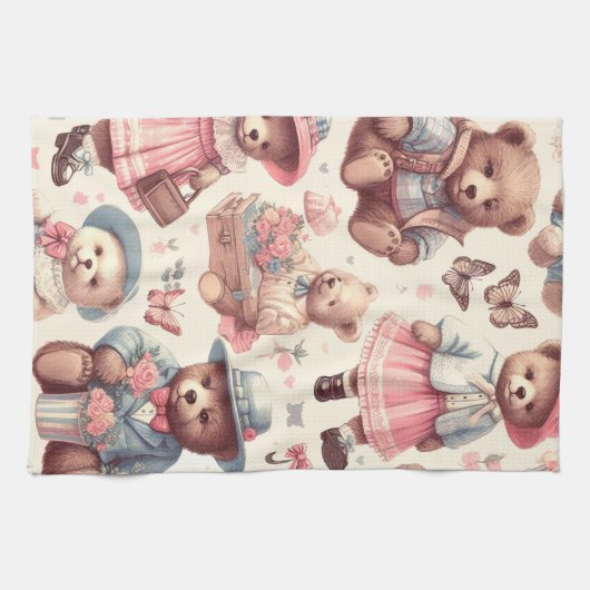 Schattigee Beren Naadloos Theedoek (Horizontaal)