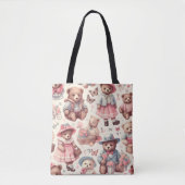 Schattigee  Beren Naadloos Tote Bag (Voorkant)