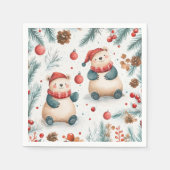 Schattigee beren Pine en Ornamenten Red Merry Chri Servet (Voorkant)