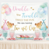 Schattigee Beren Twins Jongen Meisje Baby shower A Spandoek