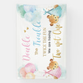 Schattigee Beren Twins Jongen Meisje Baby shower A Spandoek (Verticaal)