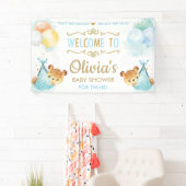 Schattigee Beren Twins Jongens Baby shower Welkom  Spandoek (Insitu)