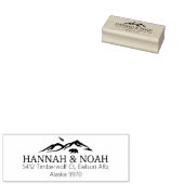 Schattigee berg Beer paar retour adres Rubberstempel (Gestempeld)