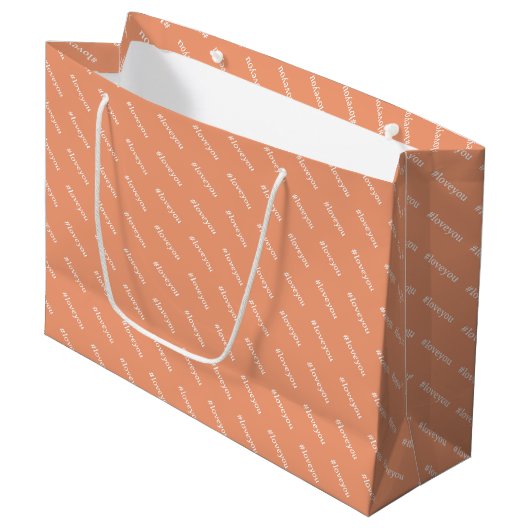 Schattigee Bericht Blush White Trendy Pattern Groot Cadeauzakje (Voorkant Gekanteld)