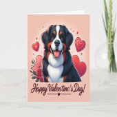 Schattigee Berner Berghond Gelukkige Valentijnsdag Feestdagen Kaart (Voorkant)