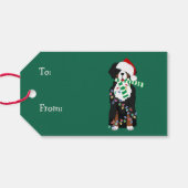 Schattigee Berner Berghond Santa Paws Cadeaulabel (Achterkant Horizontaal)