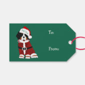 Schattigee Berner Berghond Santa Paws Cadeaulabel (Voorkant (Horizontaal))