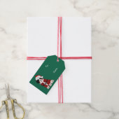 Schattigee Berner Berghond Santa Paws Cadeaulabel (Met Touw)