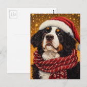 Schattigee Berner Sennenhond in Santa Hat Briefkaart (Voorkant / Achterkant)