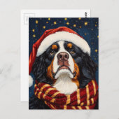 Schattigee Berner Sennenhond in Santa Hat Briefkaart (Voorkant / Achterkant)