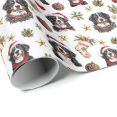 Schattigee Berner Sennenhond Kerst Cadeaupapier (Rol Hoek)