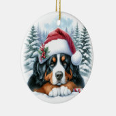 Schattigee Berner Sennenhond Santa Hat Waterverf Keramisch Ornament (Rechts)