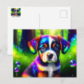 Schattigee bernese berghond puppy in de wei briefkaart (Voorkant / Achterkant)