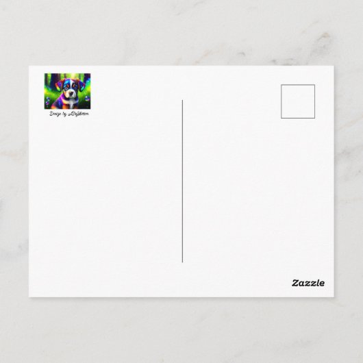 Schattigee bernese berghond puppy in de wei briefkaart (Achterkant)