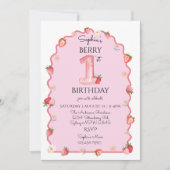 Schattigee Berry Eerste 1e Verjaardagsgolf Kaart (Voorkant)
