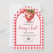 Schattigee Berry eerste gepersonaliseerde meisjes  Kaart (Voorkant)