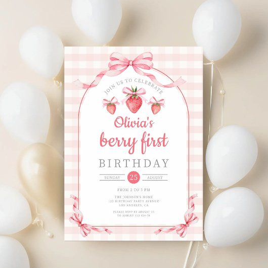 Schattigee Berry eerste meisje 1e verjaardag Kaart