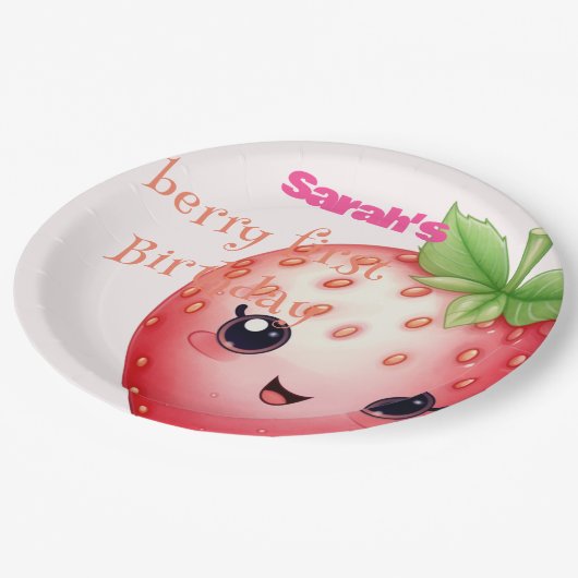 Schattigee Berry eerste verjaardag Papieren Bordje (Gekanteld)