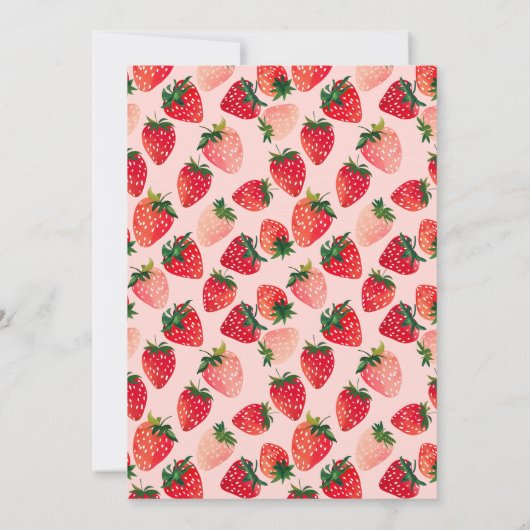 Schattigee Berry Eerste Verjaardagsuitnodiging Kaart (Achterkant)