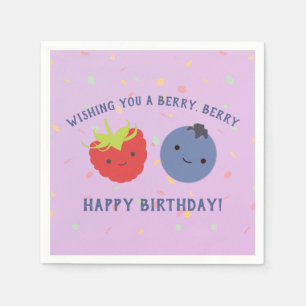 Schattigee Berry Happy Birthday Pun Kawaii bessen Servet