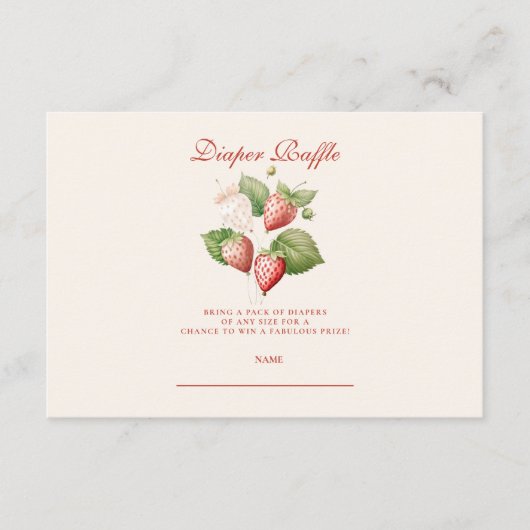 Schattigee Berry Sweet Baby shower Diapper Raffle Informatiekaartje (Voorkant)