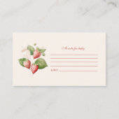 Schattigee Berry Sweet Baby shower Note voor Baby Informatiekaartje (Voorkant)