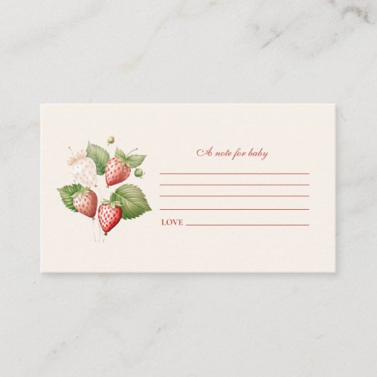 Schattigee Berry Sweet Baby shower Note voor Baby Informatiekaartje (Voorkant)