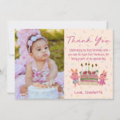 Schattigee Berry Sweet Bunnies | Roze Verjaardagsf Bedankkaart (Voorkant)