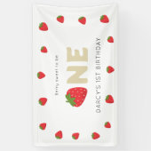 Schattigee Berry zoete minimal 1e verjaardag Spandoek (Verticaal)