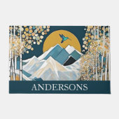 Schattigee besneeuwde berg deurmat (Voorkant)