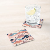 Schattigee besneeuwde bergen en sterren patroonroz kartonnen onderzetters (Insitu)