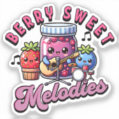 Schattigee bessen Jamming Sweet Melodies Sticker (Voorkant)
