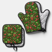 Schattigee bessen ovenwant & pannenlap set (Voorkant / Achterkant)