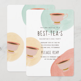 Schattigee Best-Teas Galentine's Day Party Kaart