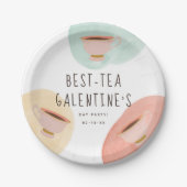 Schattigee Best-Teas Galentine's Day Party Papieren Bordje (Voorkant)