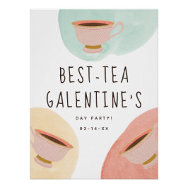 Schattigee Best-Teas Galentine's Day Party Perfect Poster