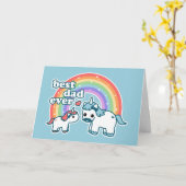 Schattigee beste eenhoorn papa kaart (Gele Bloem)