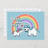 Schattigee beste eenhoorn vader ooit briefkaart (Voorkant / Achterkant)