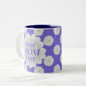 Schattigee Beste Moeder Ooit Daisy Pattern Paarse Tweekleurige Koffiemok (Voorkant links)