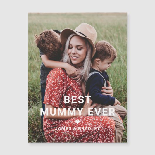 Schattigee BESTE MUMMY OOIT Hart Moederdag Foto (Voorkant)