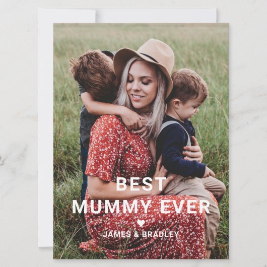 Schattigee BESTE MUMMY OOIT Hart Moederdag Foto Feestdagenkaart (Voorkant)