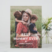 Schattigee BESTE MUMMY OOIT Hart Moederdag Foto Feestdagenkaart (Staand voorkant)